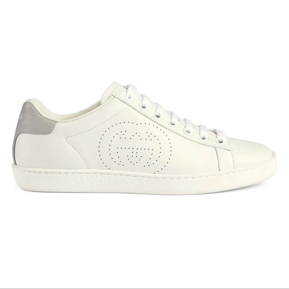 Gucci Women's Ace Interlocking G Sneakers White / Gray Sz 36 - Picture 2 of 8